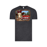 Vintage Black merry christmas heifer cow with farm Vintage Tee - RanaPortraitStore