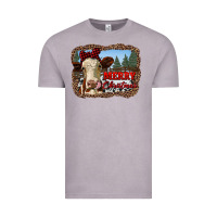 Vintage Zinc merry christmas heifer cow with farm Vintage Tee - RanaPortraitStore