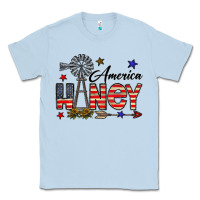 Dusty Blue america honey Classic Tee - CowhideDigitalArt