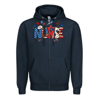Navy american nurse Zipper Hoodie - BundleAndBundleShop