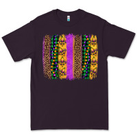 Plum mardi gras fleur de lis and beads brush stroke Premium Tee - Artiststas