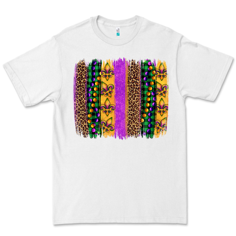 Mardi Gras Fleur De Lis And Beads Brush Stroke Premium Tee by Artiststas | Teevron
