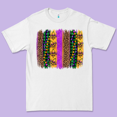 Mardi Gras Fleur De Lis And Beads Brush Stroke Premium Tee Designed By Artiststas