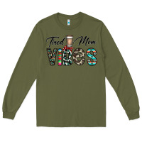 Army Green tired mom vibes Long Sleeve Tee - CowhideDigitalArt