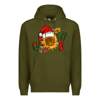 Army Green joy christmas with sunflower bbs Premium Hoodie - BundleAndBundleShop