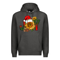 Charcoal Heather joy christmas with sunflower bbs Premium Hoodie - BundleAndBundleShop