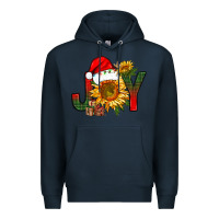 Navy joy christmas with sunflower bbs Premium Hoodie - BundleAndBundleShop