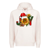 Pale Pink joy christmas with sunflower bbs Premium Hoodie - BundleAndBundleShop