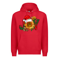 Red joy christmas with sunflower bbs Premium Hoodie - BundleAndBundleShop