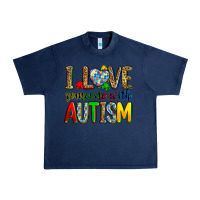 Navy i love someone with autism Urban Heavy Tee - Zillion Design Studio