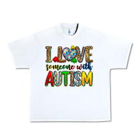 White i love someone with autism Urban Heavy Tee - Zillion Design Studio
