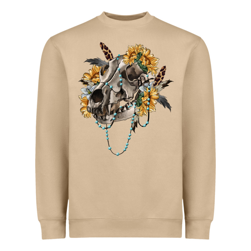 Boho Wolf Skull Heavyweight Sweatshirt by RanaPortraitStore | Teevron