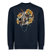 Navy Boho wolf skull Heavyweight Sweatshirt - RanaPortraitStore