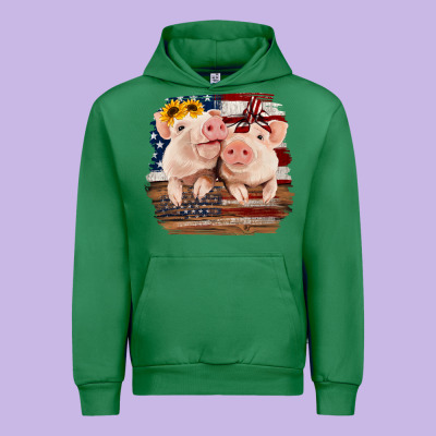 Cute Couple American Pigs Urban Hoodie Designed By Bettercallsaul