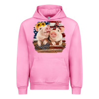 Fuchsia Pink Cute Couple American Pigs Urban Hoodie - Bettercallsaul