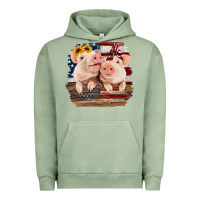 Pigment Oil Green Cute Couple American Pigs Urban Hoodie - Bettercallsaul