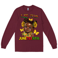 Burgundy little miss juneteenth Long Sleeve Tee - HRA Design Shop