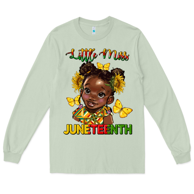 Little Miss Juneteenth Long Sleeve Tee by HRA Design Shop | Teevron