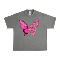 Tornado Pink Flowers and Breast Cancer Ribbon Butterfly Urban Heavy Tee - texasbilliewilder