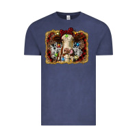 Vintage Denim heifer cow christmas western background Vintage Tee - RanaPortraitStore
