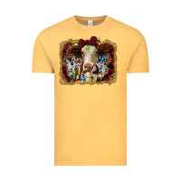 Vintage Mustard heifer cow christmas western background Vintage Tee - RanaPortraitStore