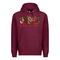 Burgundy jesus is the reason christmas bbs Premium Hoodie - BundleAndBundleShop