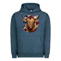 Pigment Midnight Navy American Highland Cow Urban Hoodie - Bettercallsaul