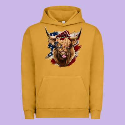 American Highland Cow Urban Hoodie Designed By Bettercallsaul