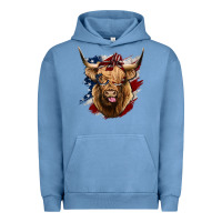 Pigment Pebble Blue American Highland Cow Urban Hoodie - Bettercallsaul