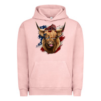 Pigment Salmon American Highland Cow Urban Hoodie - Bettercallsaul