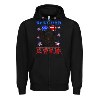 Black best dad ever american flag Zipper Hoodie - Artiststas