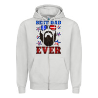 Dove Grey best dad ever american flag Zipper Hoodie - Artiststas