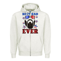 Oatmeal Heather best dad ever american flag Zipper Hoodie - Artiststas