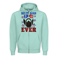 Seafoam best dad ever american flag Zipper Hoodie - Artiststas