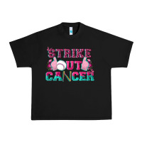 Black Strike Out Cancer Baseball Urban Heavy Tee - texasbilliewilder