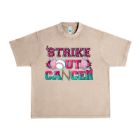 French Oak Strike Out Cancer Baseball Urban Heavy Tee - texasbilliewilder