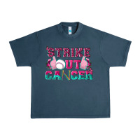 Midnight Navy Strike Out Cancer Baseball Urban Heavy Tee - texasbilliewilder