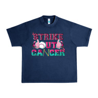 Navy Strike Out Cancer Baseball Urban Heavy Tee - texasbilliewilder