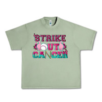 Oil Green Strike Out Cancer Baseball Urban Heavy Tee - texasbilliewilder