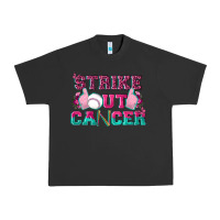 Pigment Black Strike Out Cancer Baseball Urban Heavy Tee - texasbilliewilder