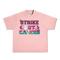Salmon Strike Out Cancer Baseball Urban Heavy Tee - texasbilliewilder