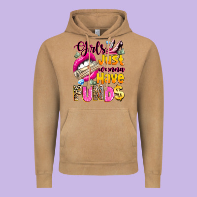 Girls Just Wanna Have  Funds Vintage Hoodie Designed By Texasbilliewilder