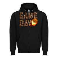 Black game day basketball Zipper Hoodie - JahusDesignShop