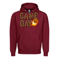 Burgundy game day basketball Zipper Hoodie - JahusDesignShop