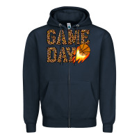 Navy game day basketball Zipper Hoodie - JahusDesignShop