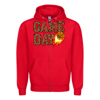 Red game day basketball Zipper Hoodie - JahusDesignShop