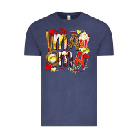 Vintage Denim mama softball baseball with popcorn Vintage Tee - texasbilliewilder