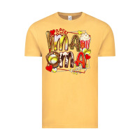 Vintage Mustard mama softball baseball with popcorn Vintage Tee - texasbilliewilder
