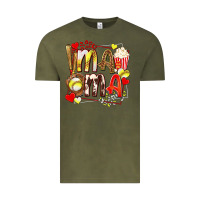 Vintage Olive mama softball baseball with popcorn Vintage Tee - texasbilliewilder