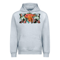 Heather Grey Cowhide Floral Feather Cow Mom Urban Hoodie - Bettercallsaul